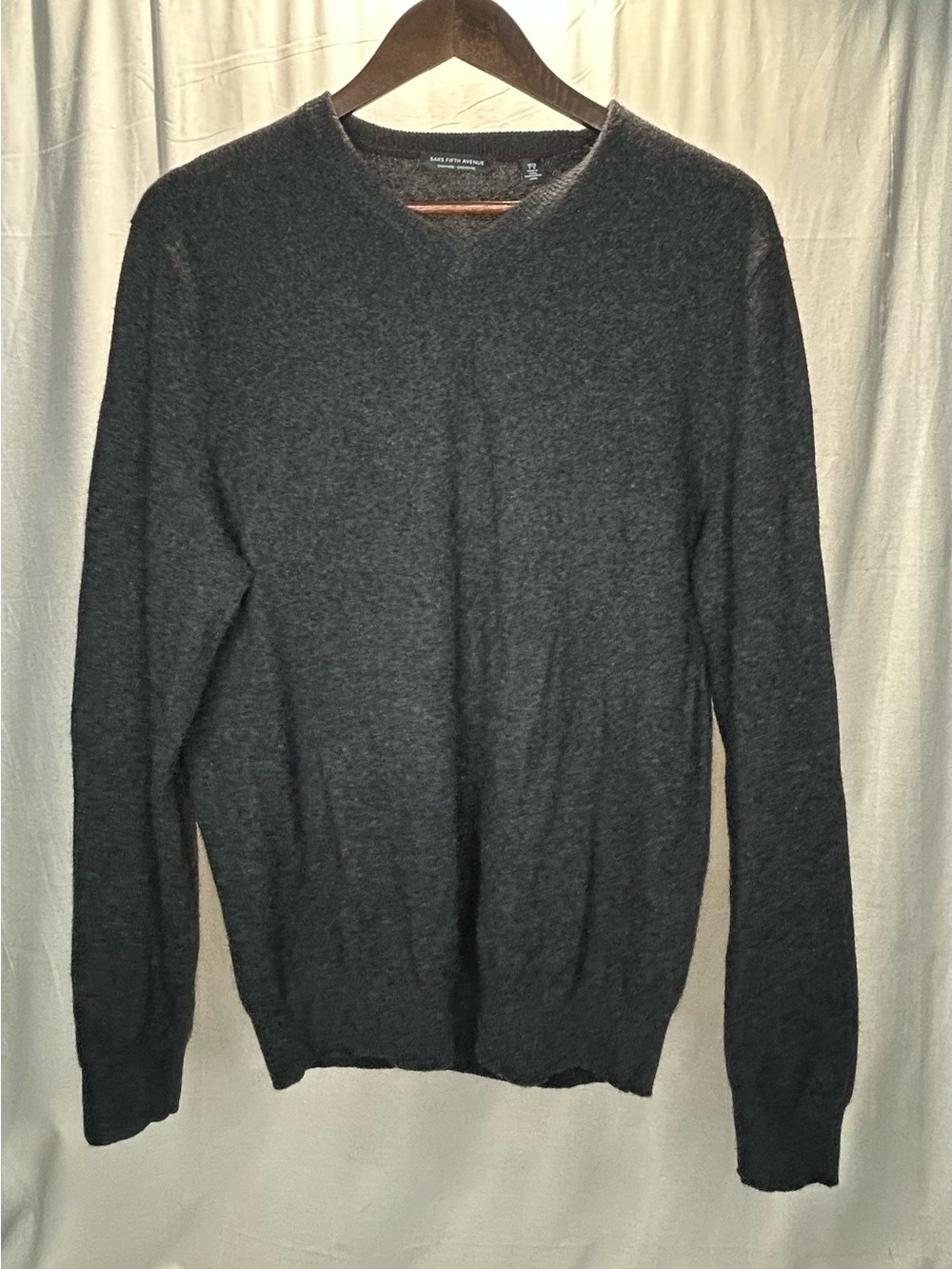 Saks Fifth Avenue Men's Dark Charcoal V-Neck Sweater